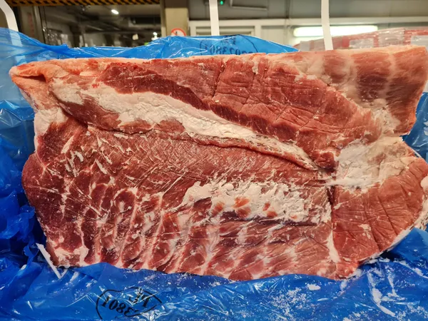 Pork belly boneless, skin on, sheet ribbed -B grade  8